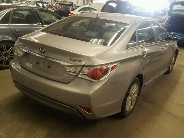 KMHEC4A48DA065485 - 2013 HYUNDAI SONATA HYB SILVER photo 4