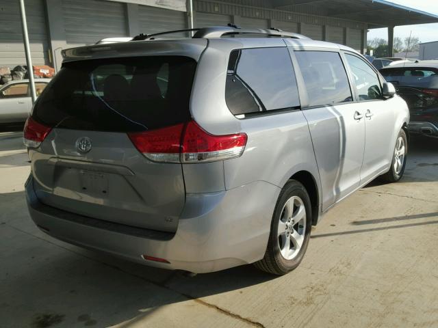 5TDKK3DCXDS359738 - 2013 TOYOTA SIENNA LE SILVER photo 4