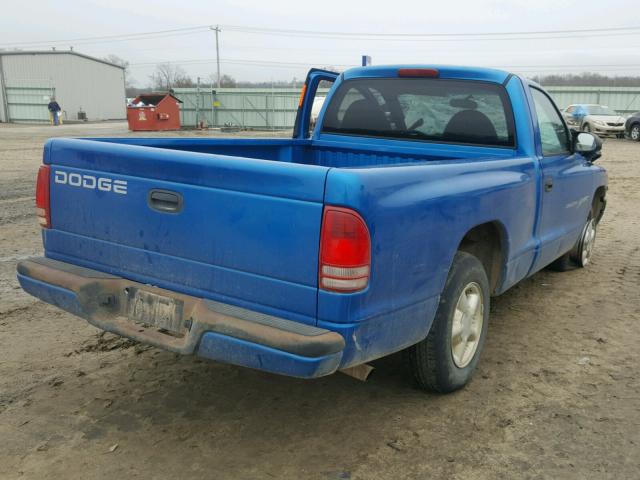 1B7FL26X2WS764821 - 1998 DODGE DAKOTA BLUE photo 4