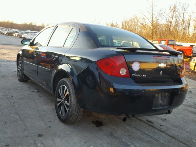 1G1AK55F277277350 - 2007 CHEVROLET COBALT LS BLACK photo 3