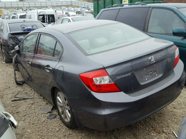 19XFB2F84CE041126 - 2012 HONDA CIVIC EX GRAY photo 3