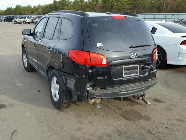 5NMSG13DX8H142988 - 2008 HYUNDAI SANTA FE G BLACK photo 3