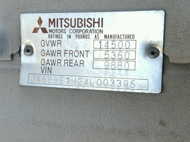 JW6BBE1H2WL003395 - 1998 MITSUBISHI FUSO TRUCK OF FE 649 WHITE photo 10