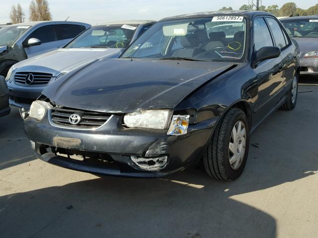 1NXBR12E31Z450227 - 2001 TOYOTA COROLLA CE BLACK photo 2