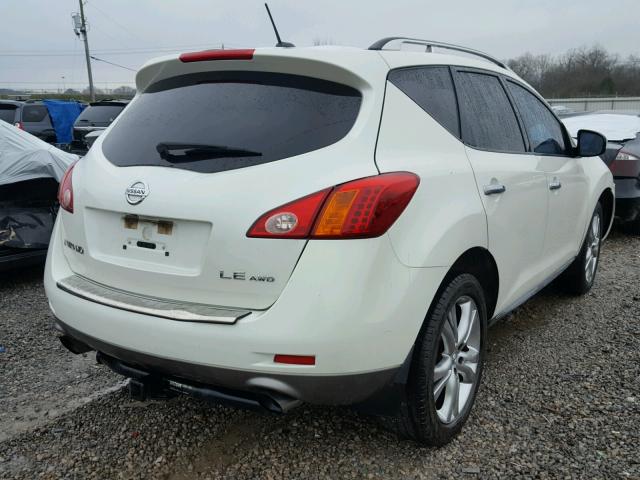 JN8AZ18W99W127398 - 2009 NISSAN MURANO S WHITE photo 4