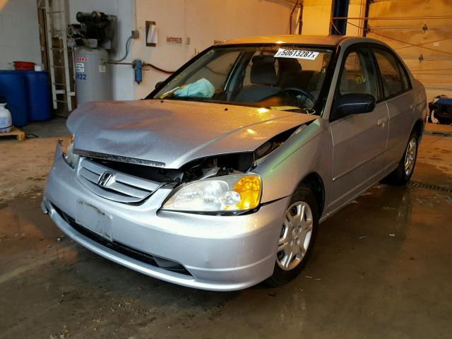 2HGES15502H601340 - 2002 HONDA CIVIC LX SILVER photo 2