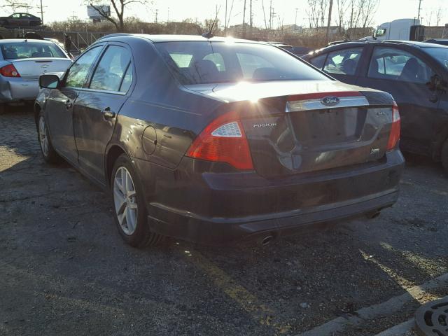 3FAHP0JG7AR403281 - 2010 FORD FUSION SEL BLACK photo 3