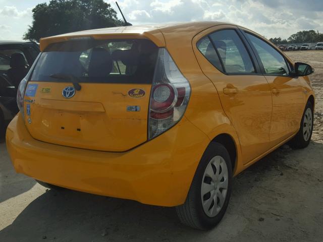 JTDKDTB35E1076210 - 2014 TOYOTA PRIUS C YELLOW photo 4