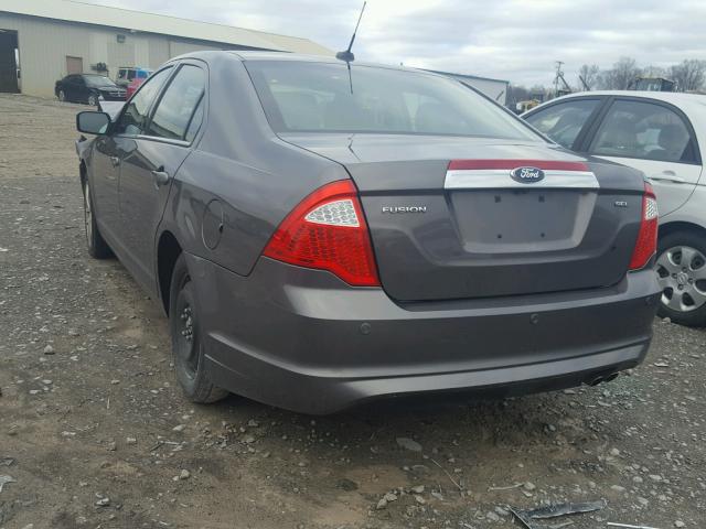 3FAHP0JA5CR168393 - 2012 FORD FUSION SEL GRAY photo 3