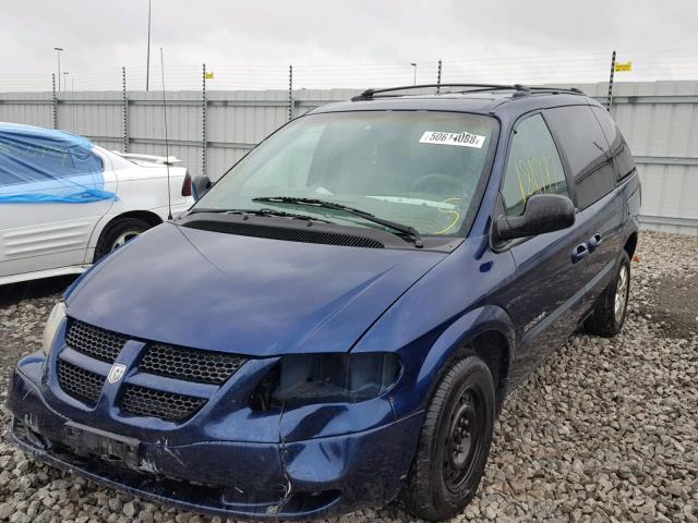 1B4GP45381B217285 - 2001 DODGE CARAVAN SP BLUE photo 2