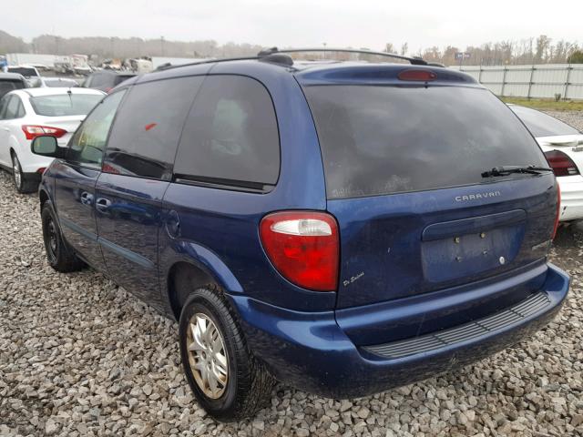 1B4GP45381B217285 - 2001 DODGE CARAVAN SP BLUE photo 3