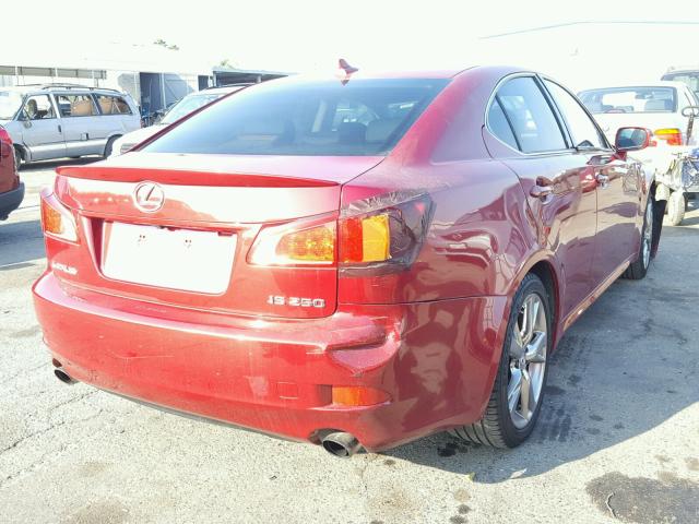 JTHBF5C20A5122460 - 2010 LEXUS IS 250 RED photo 4