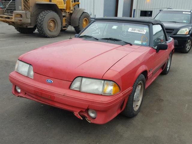 1FACP45E1MF186483 - 1991 FORD MUSTANG GT RED photo 2
