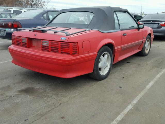 1FACP45E1MF186483 - 1991 FORD MUSTANG GT RED photo 4