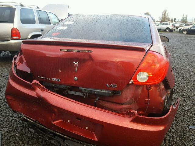 1G2ZG57N494220950 - 2009 PONTIAC G6 BURGUNDY photo 9