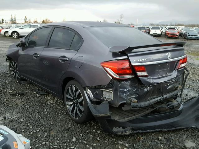 19XFB2F99EE234769 - 2014 HONDA CIVIC EXL رمادي صورة 3