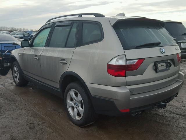 WBXPC93478WJ12329 - 2008 BMW X3 3.0SI BEIGE photo 3