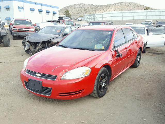 2G1WT57N491166175 - 2009 CHEVROLET IMPALA 1LT RED photo 2