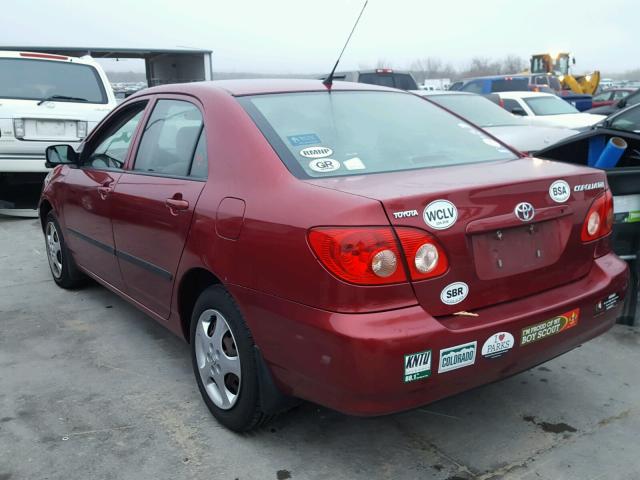 1NXBR32E35Z371044 - 2005 TOYOTA COROLLA CE BURGUNDY photo 3