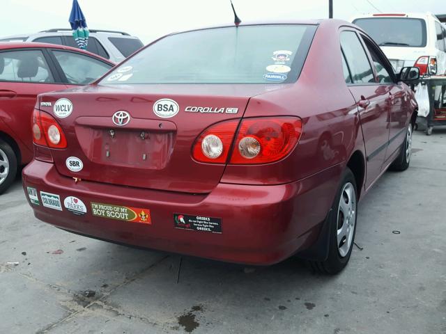 1NXBR32E35Z371044 - 2005 TOYOTA COROLLA CE BURGUNDY photo 4