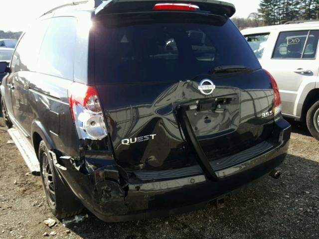 5N1BV28U35N118420 - 2005 NISSAN QUEST S BLACK photo 9