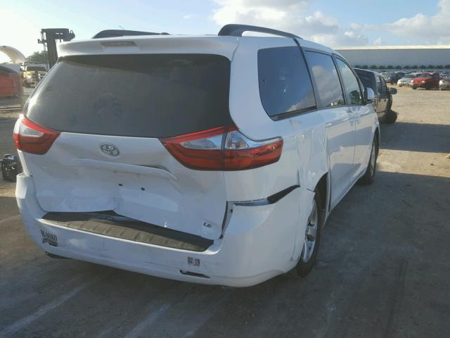 5TDKZ3DC1HS821136 - 2017 TOYOTA SIENNA LE WHITE photo 4