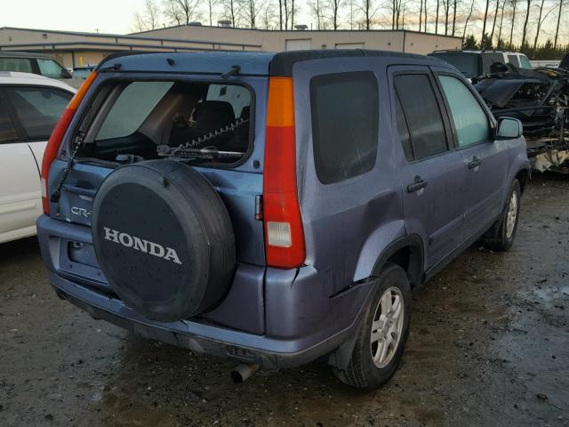 JHLRD78852C803079 - 2002 HONDA CR-V EX BLUE photo 4