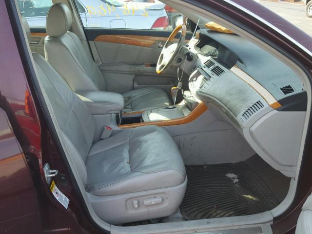 4T1BK36B75U004720 - 2005 TOYOTA AVALON XL MAROON photo 5