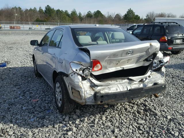 1NXBU40E99Z062627 - 2009 TOYOTA COROLLA BA SILVER photo 3