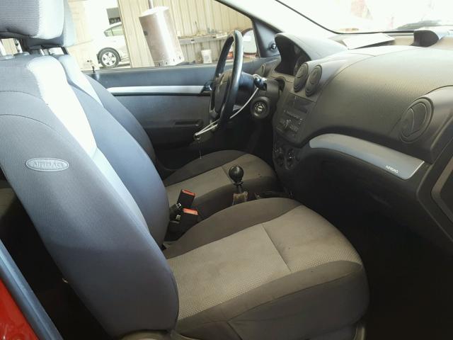 KL1TD6DE6BB190430 - 2011 CHEVROLET AVEO LS MAROON photo 5