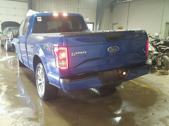 1FTEX1EP3HFB50285 - 2017 FORD F150 SUPER BLUE photo 3