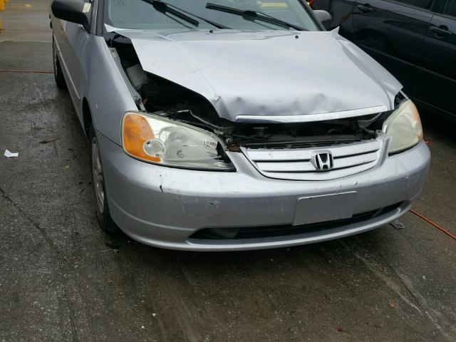 1HGES16542L034776 - 2002 HONDA CIVIC LX SILVER photo 9