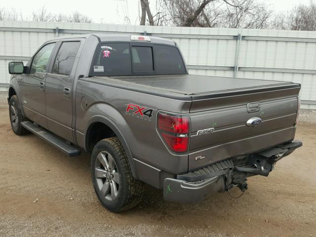 1FTFW1ET7DFA43951 - 2013 FORD F150 SUPER GRAY photo 3