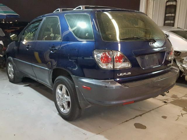 JTJGF10U010101849 - 2001 LEXUS RX300 BLUE photo 3