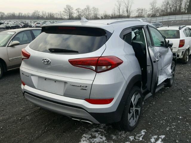 KM8J3CA24HU410748 - 2017 HYUNDAI TUCSON LIM SILVER photo 4