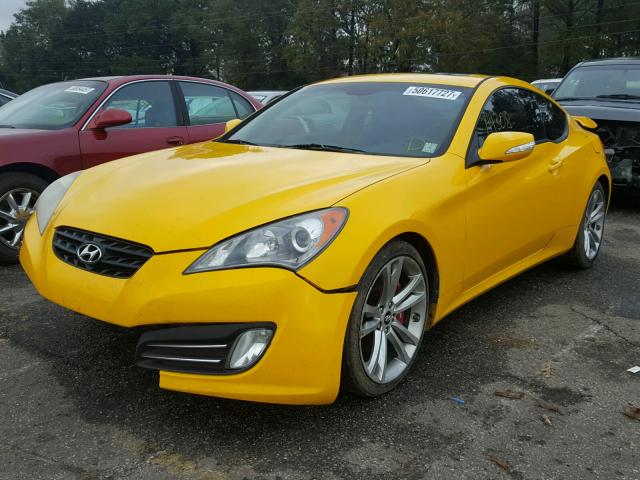 KMHHU6KH2AU005073 - 2010 HYUNDAI GENESIS CO YELLOW photo 2