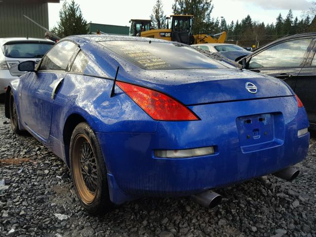 JN1AZ34D86M305145 - 2006 NISSAN 350Z COUPE BLUE photo 3