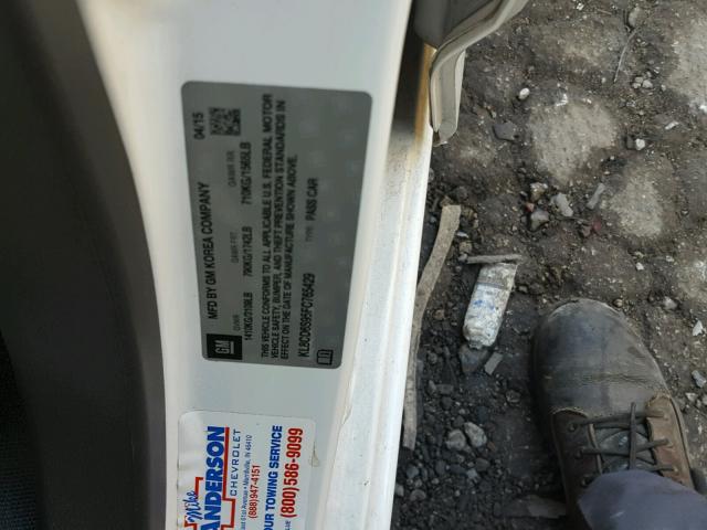 KL8CD6S95FC765429 - 2015 CHEVROLET SPARK 1LT Белый фото 10