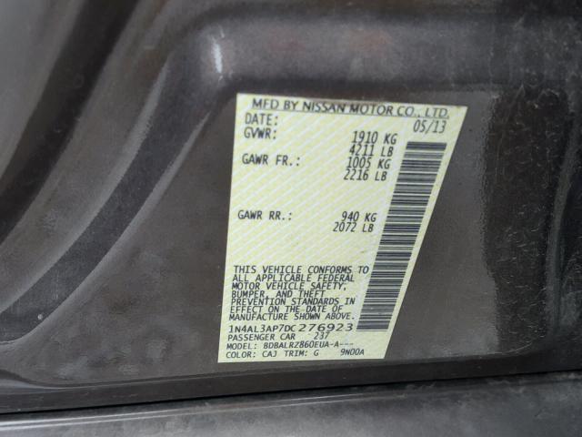 1N4AL3AP7DC276923 - 2013 NISSAN ALTIMA 2.5 GRAY photo 10