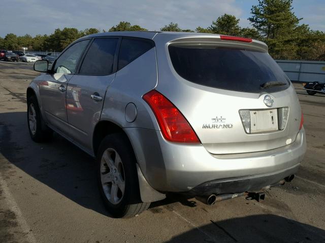 JN8AZ08TX5W304423 - 2005 NISSAN MURANO SL SILVER photo 3