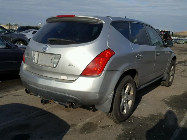 JN8AZ08TX5W304423 - 2005 NISSAN MURANO SL SILVER photo 4