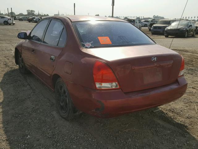 KMHDN45D83U524804 - 2003 HYUNDAI ELANTRA GL RED photo 3