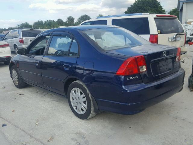 2HGES16564H617138 - 2004 HONDA CIVIC LX BLUE photo 3