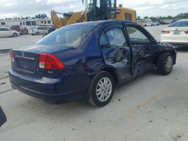 2HGES16564H617138 - 2004 HONDA CIVIC LX BLUE photo 4