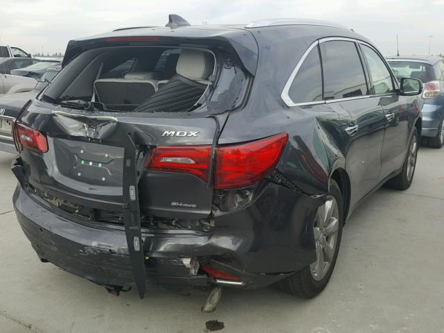 5FRYD4H80EB028249 - 2014 ACURA MDX ADVANC ნაცრისფერი ფოტო 4