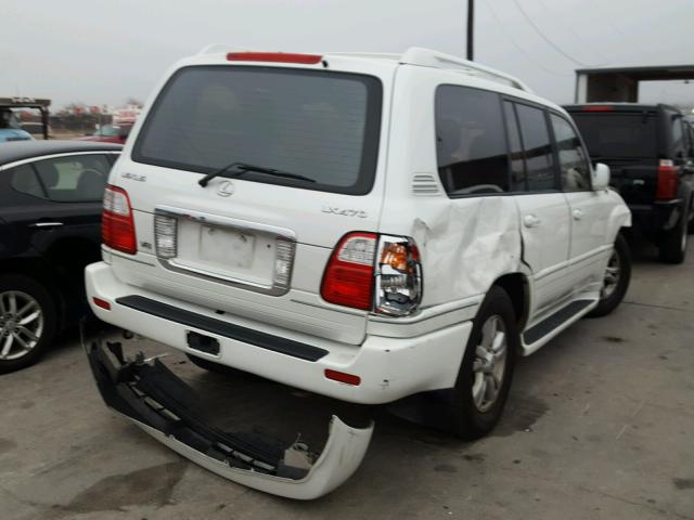 JTJHT00W633528091 - 2003 LEXUS LX 470 WHITE photo 4