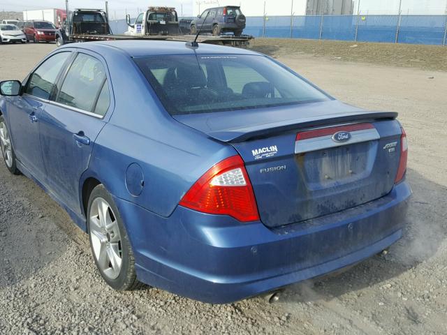 3FAHP0DC1AR391606 - 2010 FORD FUSION SPO BLUE photo 3