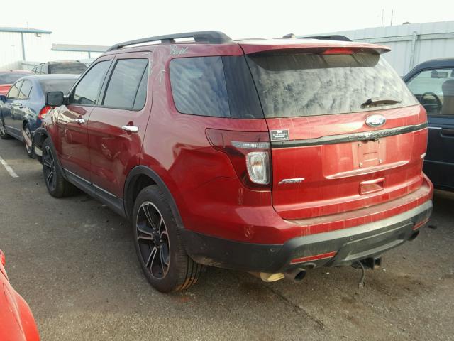 1FM5K8GT1EGC22815 - 2014 FORD EXPLORER S RED photo 3