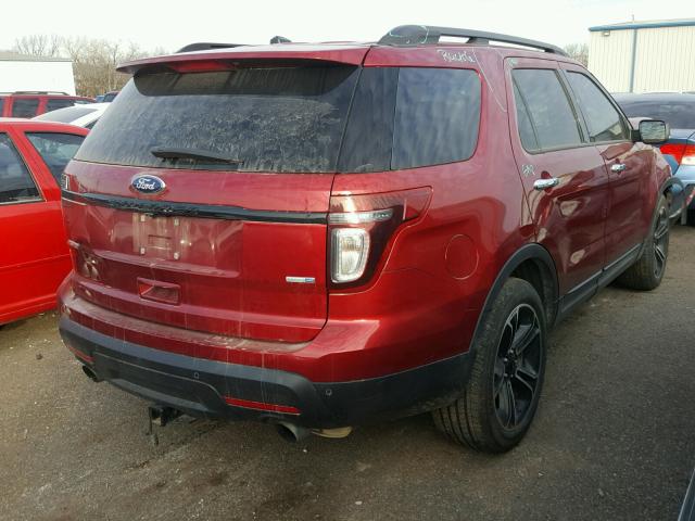 1FM5K8GT1EGC22815 - 2014 FORD EXPLORER S RED photo 4