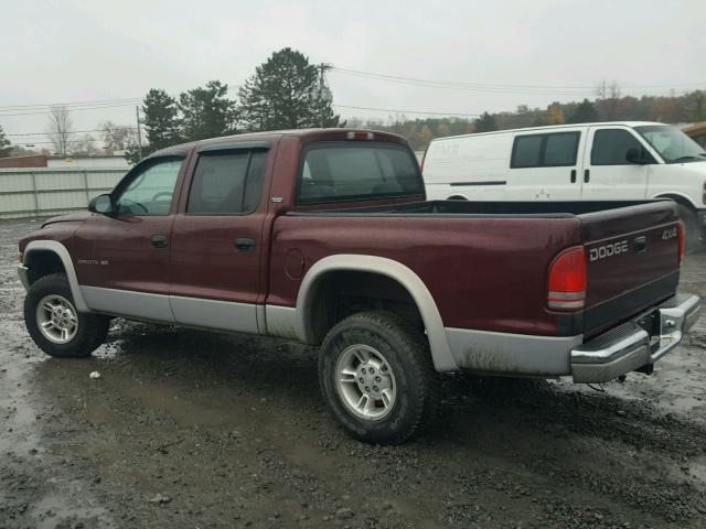 1B7GG2AX4YS602837 - 2000 DODGE DAKOTA QUA MAROON photo 3